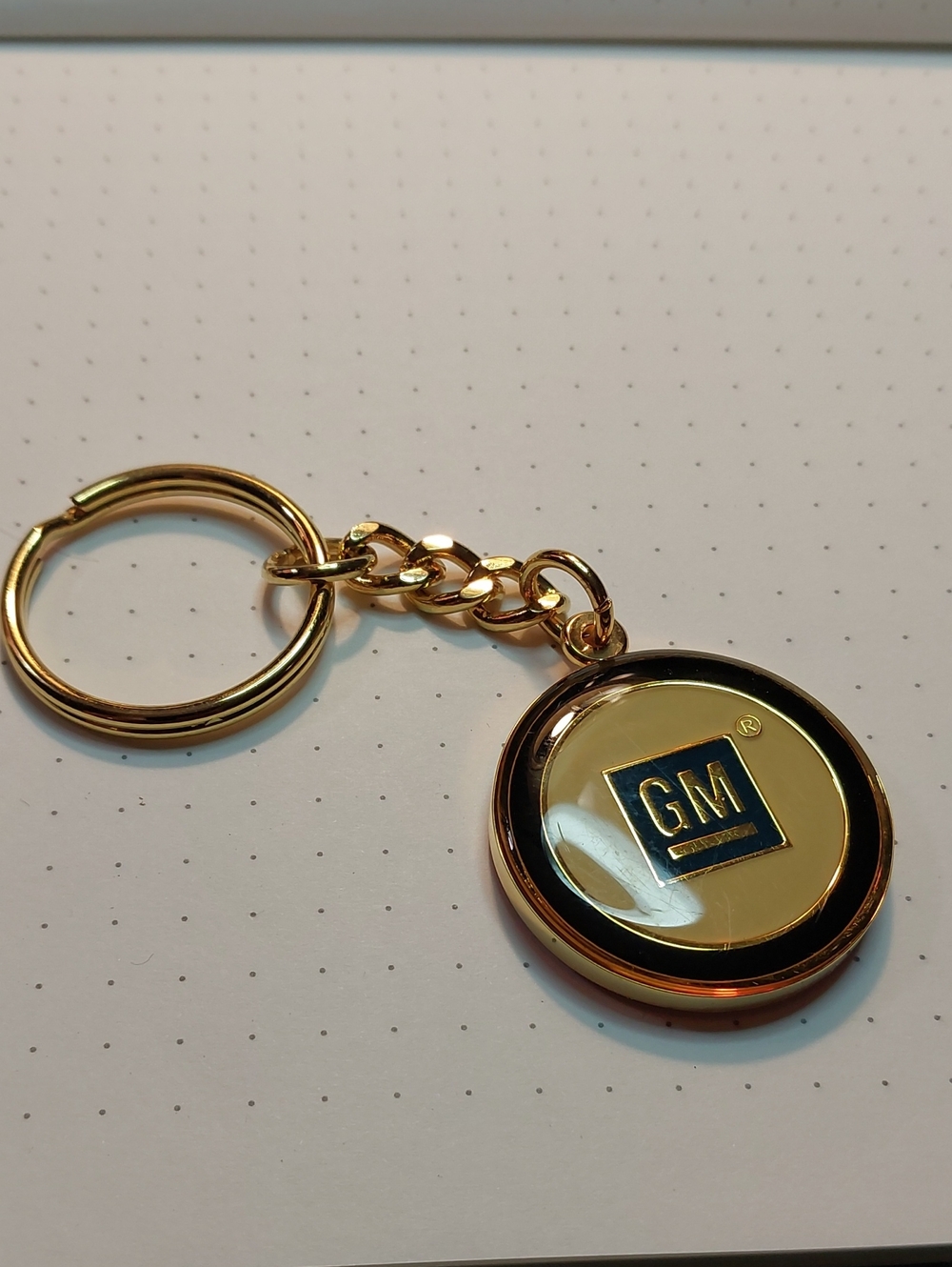 Vintage GM General Motors Team USA Olympics Gold Tone Keychain